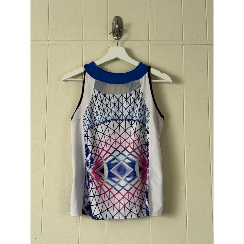 Lucky‎ in Love Womens Tennis Geometric Open Back Athletic Tank Top M Pickleball